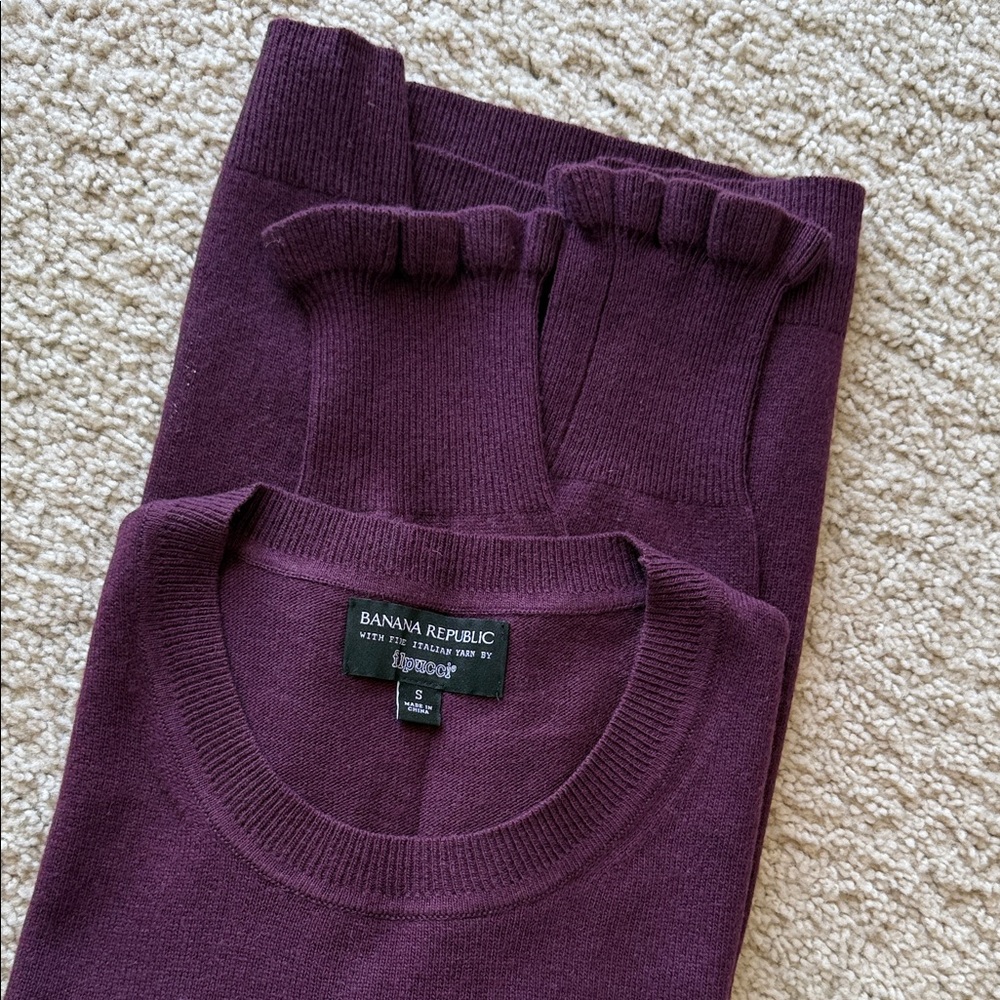 Banana Republic Women’s Crewneck Sweater - Deep Plum - Picture 2 of 4